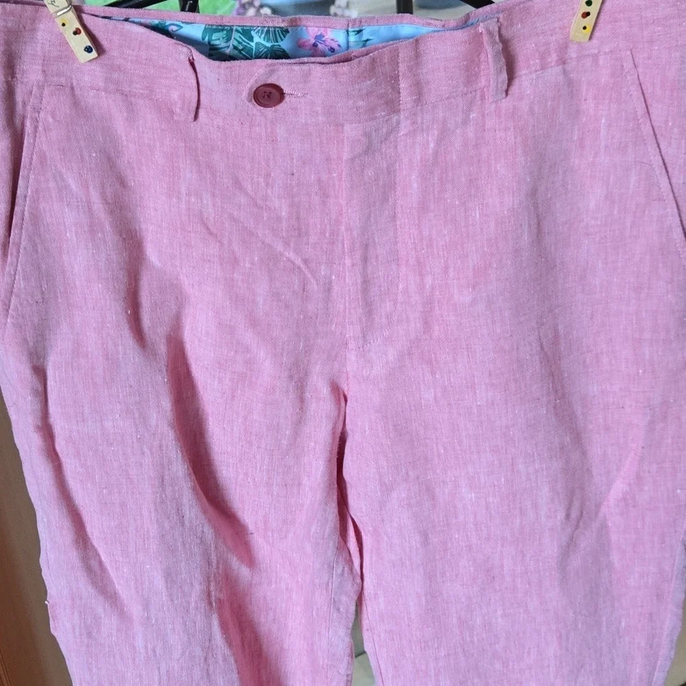 Bar III Pink 100% Linen Slim Fit 30 x 32 (31